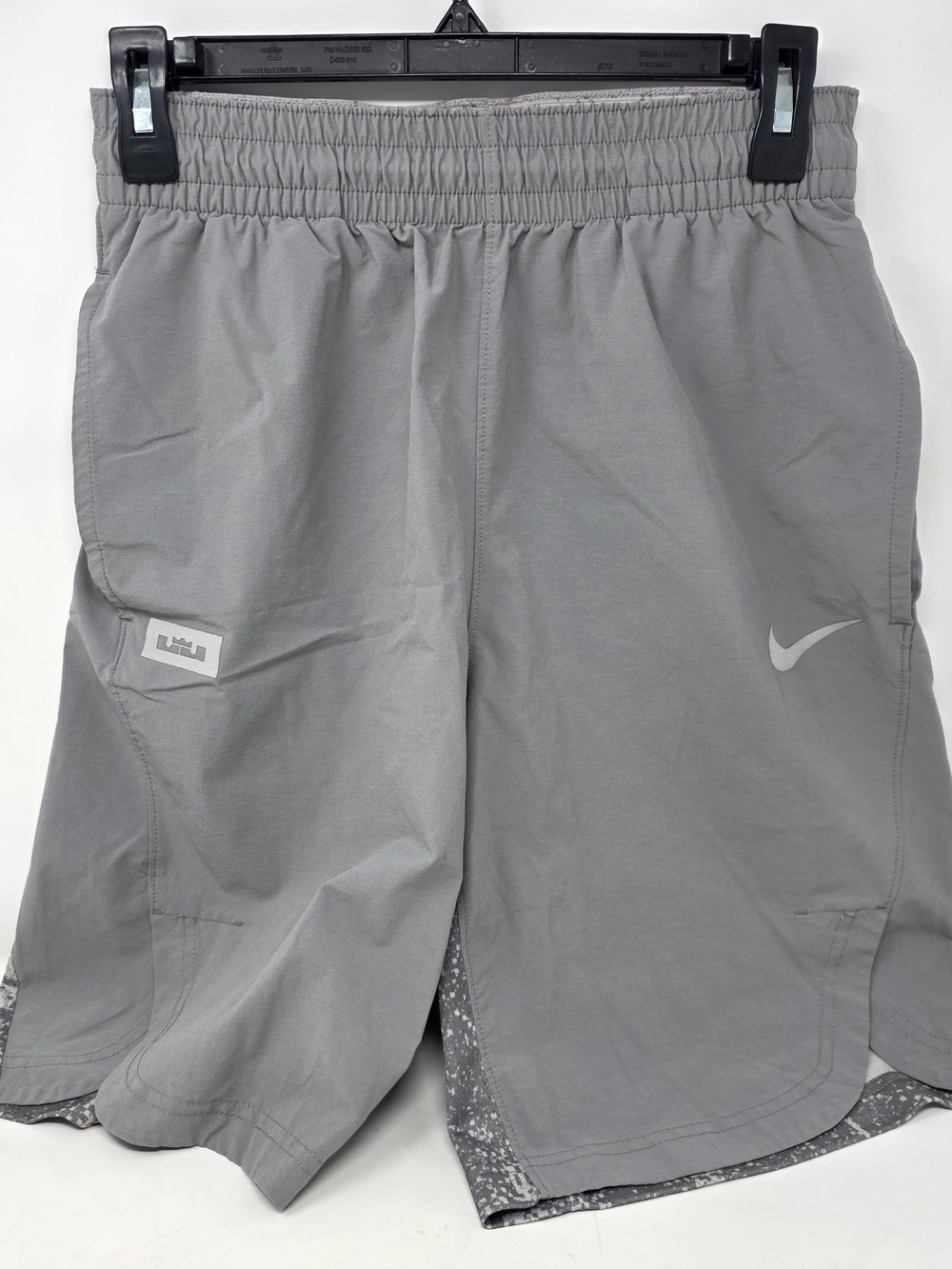 Nike Shield LeBron James Hyper Elite Gray Digital Camo Basketball Shorts Men's S